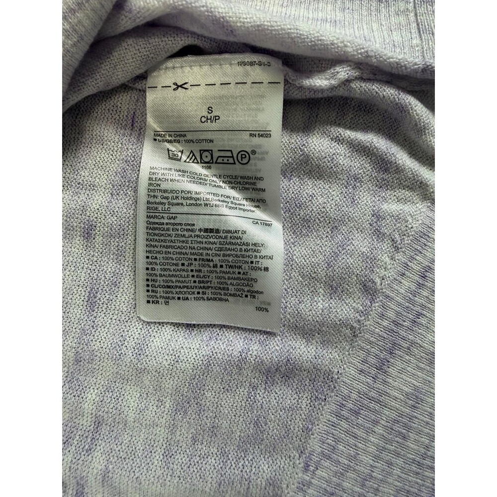 GAP Sweater Womens Small S Purple V-Neck Long Sleeve 100% Cotton NWT Lightweight - Picture 7 of 7